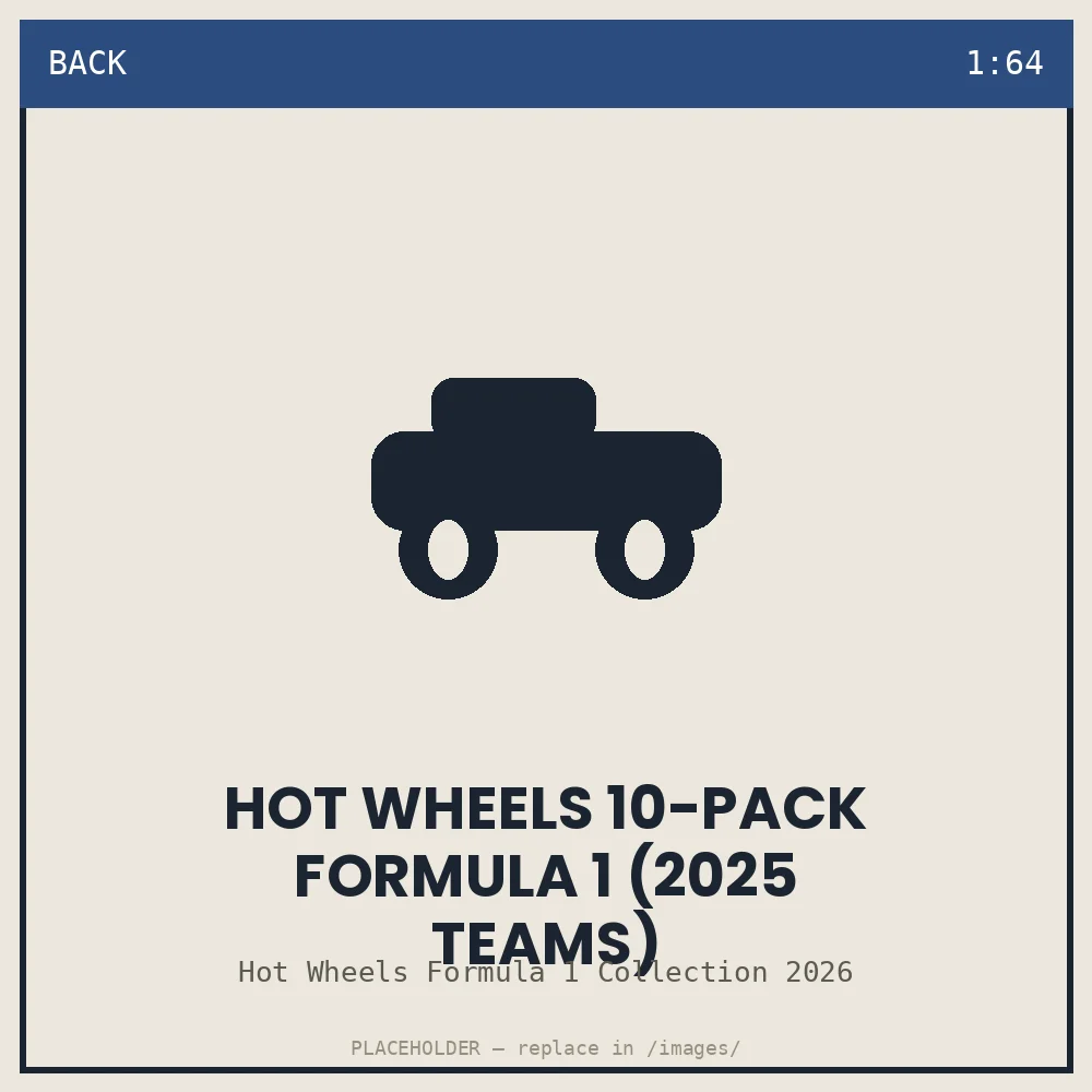 Hot Wheels 10-Pack Formula 1 (2025 teams) - back view