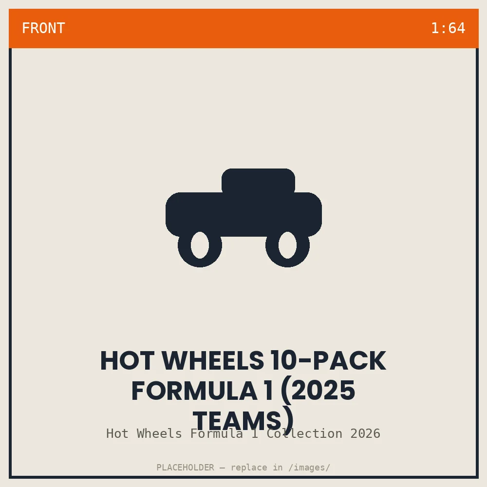 Hot Wheels 10-Pack Formula 1 (2025 teams) - front view