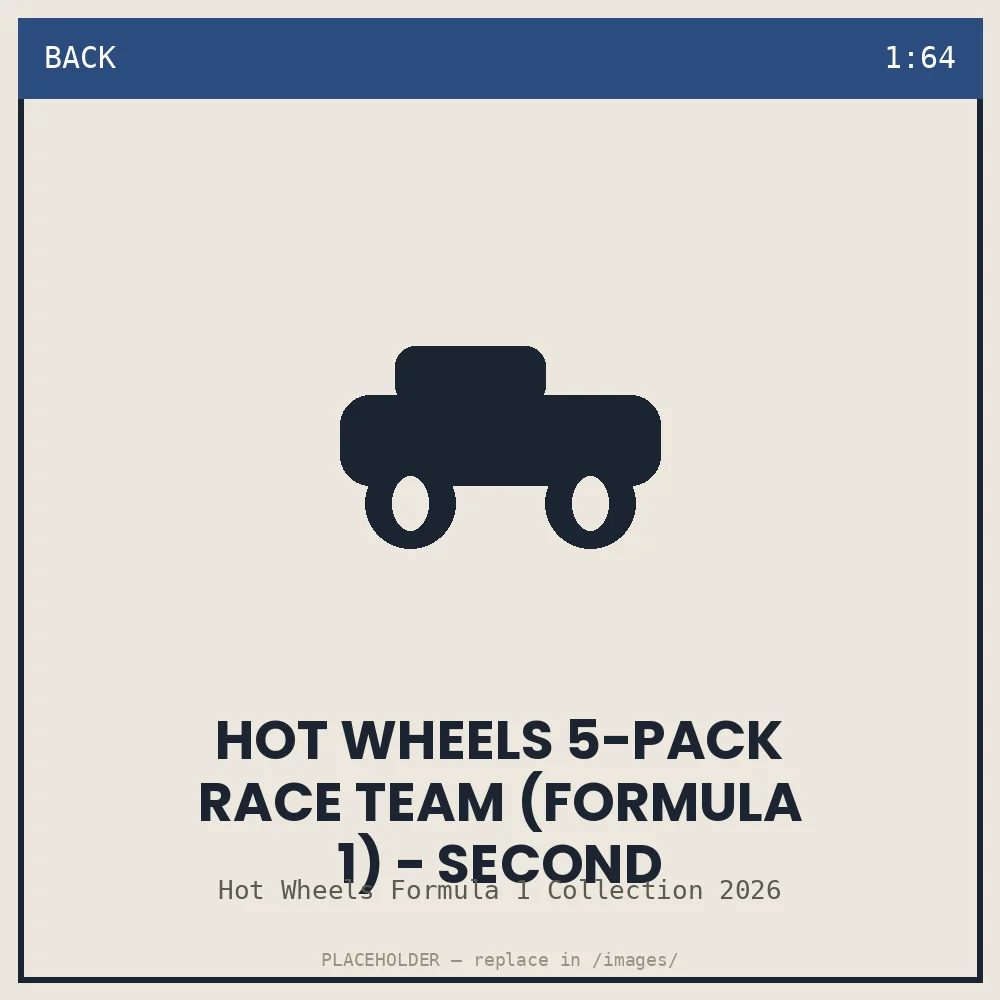 Hot Wheels 5-Pack Race Team (Formula 1) - second release - back view
