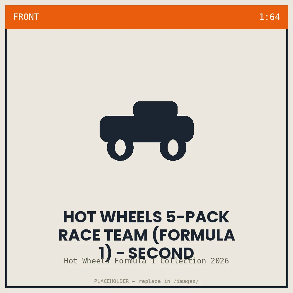 Hot Wheels 5-Pack Race Team (Formula 1) - second release - front view