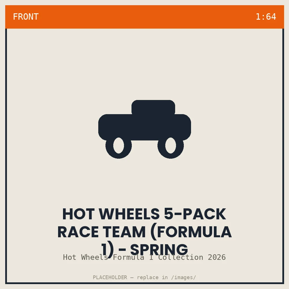 Hot Wheels 5-Pack Race Team (Formula 1) - Spring release - front view