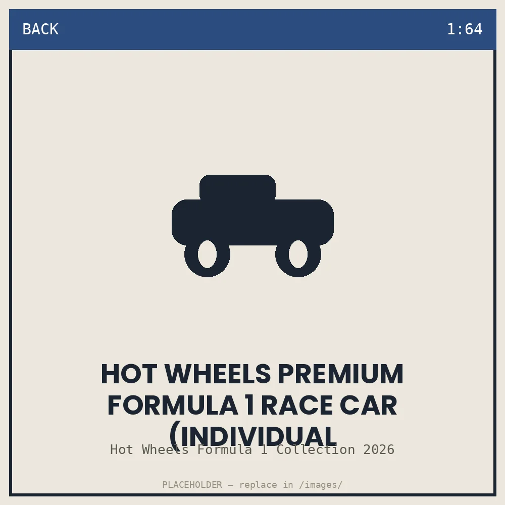 Hot Wheels Premium Formula 1 Race Car (individual team/driver editions) - back view