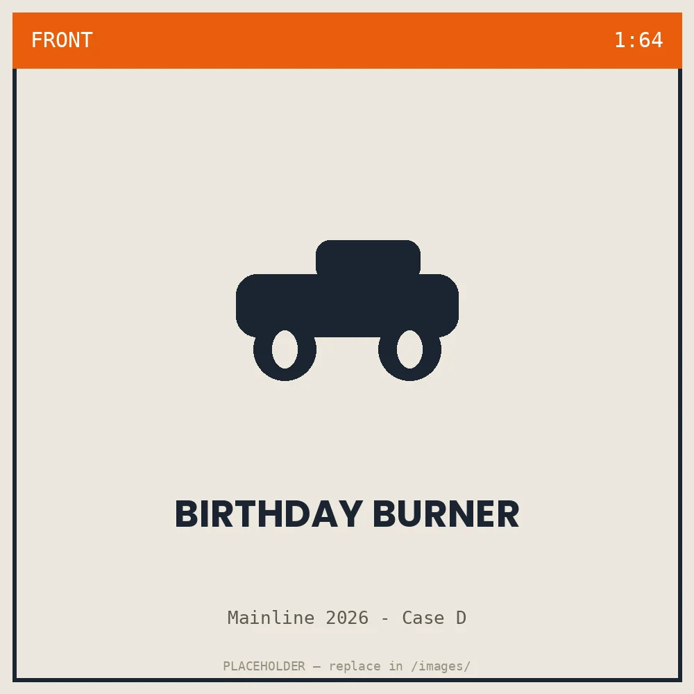 Birthday Burner - front view