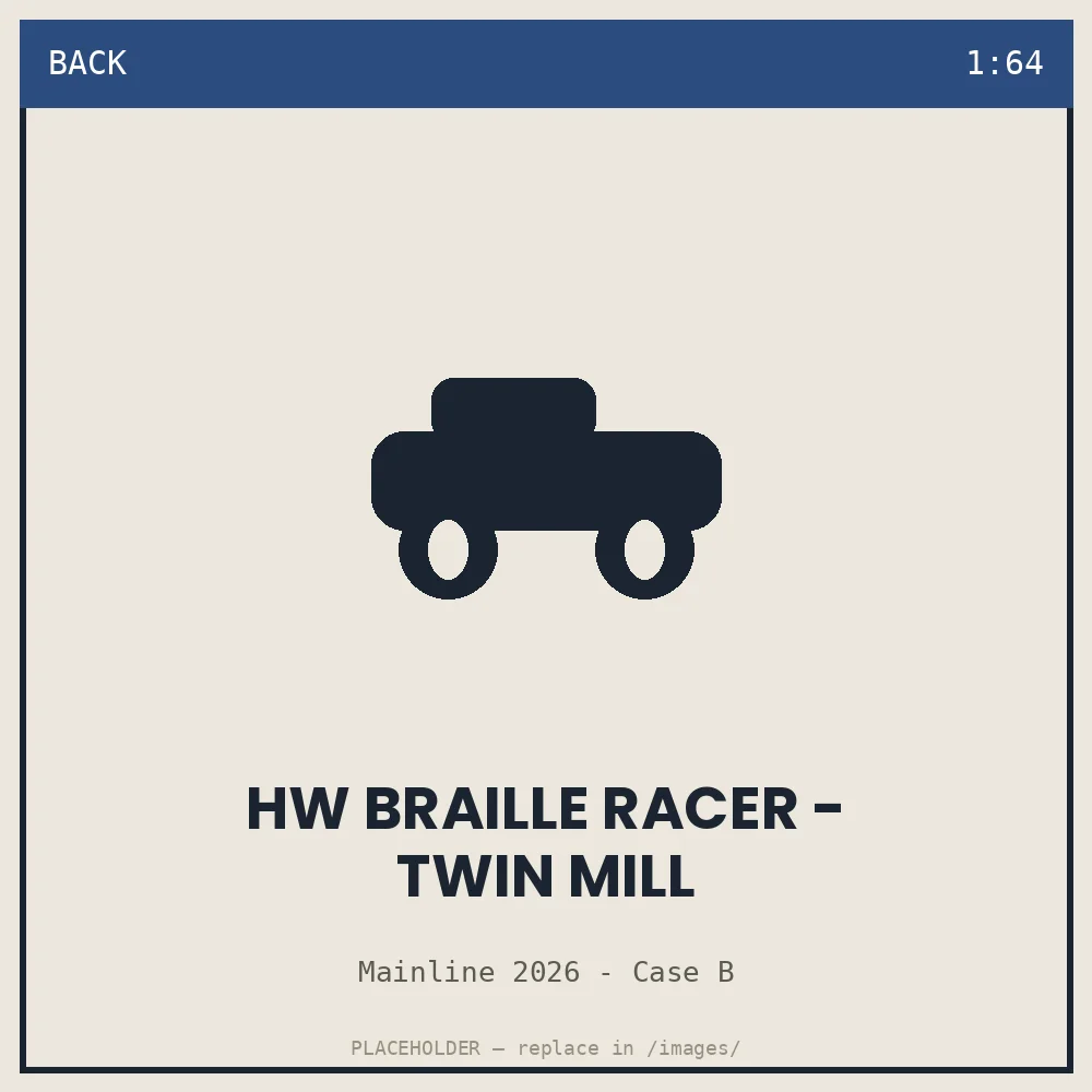 HW Braille Racer - Twin Mill - back view