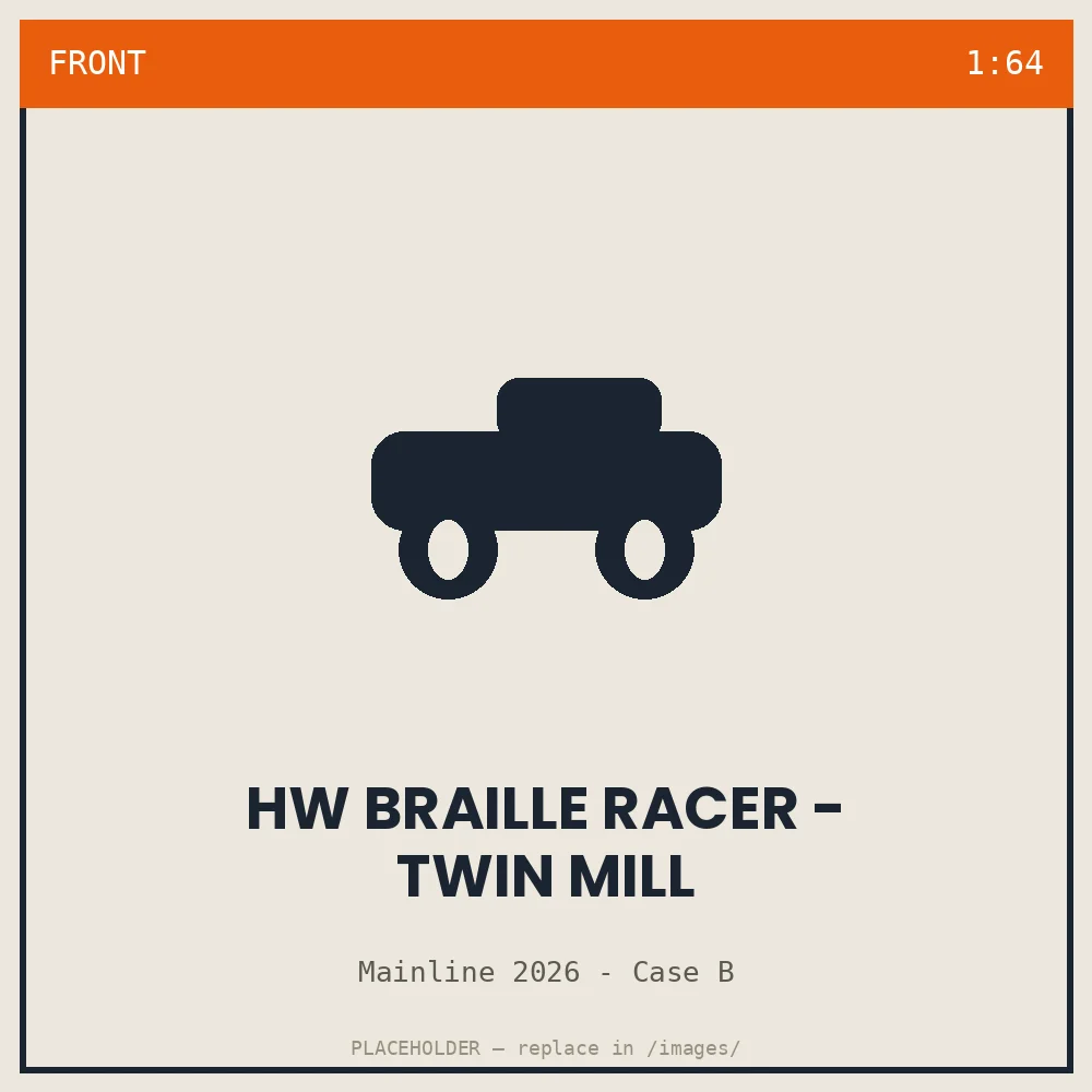 HW Braille Racer - Twin Mill - front view